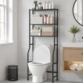 GloTika 3-Tier Over Toilet Storage Rack, Anti-Wobble, Black