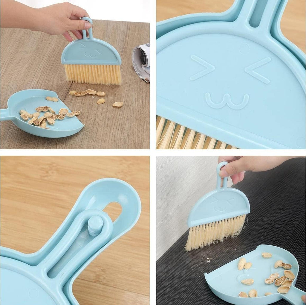 Small Broom and Dustpan Set for Home, Mini Clean Brush with Dust Pans Cute Hand Broom Brush Dust Pan with Hanger Hole, Small Cleaning Brush Set for Desktop Computer Table Keyboard (pink-1pc)