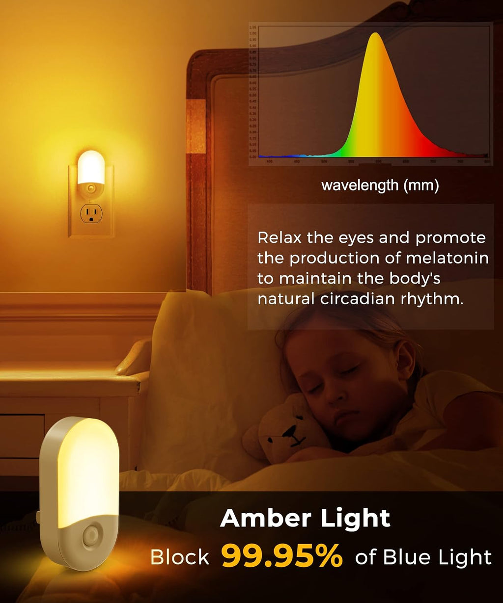 L LOHAS LED Amber Night Light, Night Lights Plug into Wall[2 Pack]