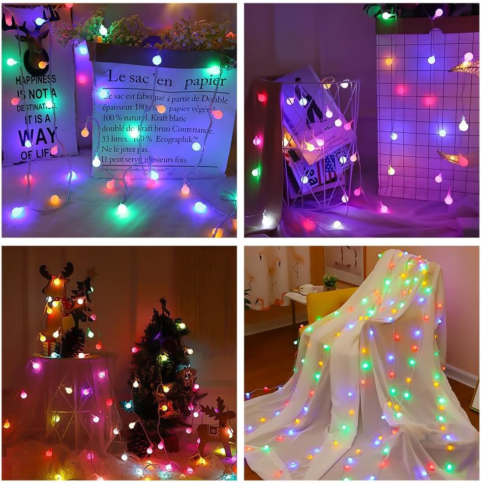 AUAUY String Lights, 40 LED 19.6FT String Lights Battery Operated, Colorful
