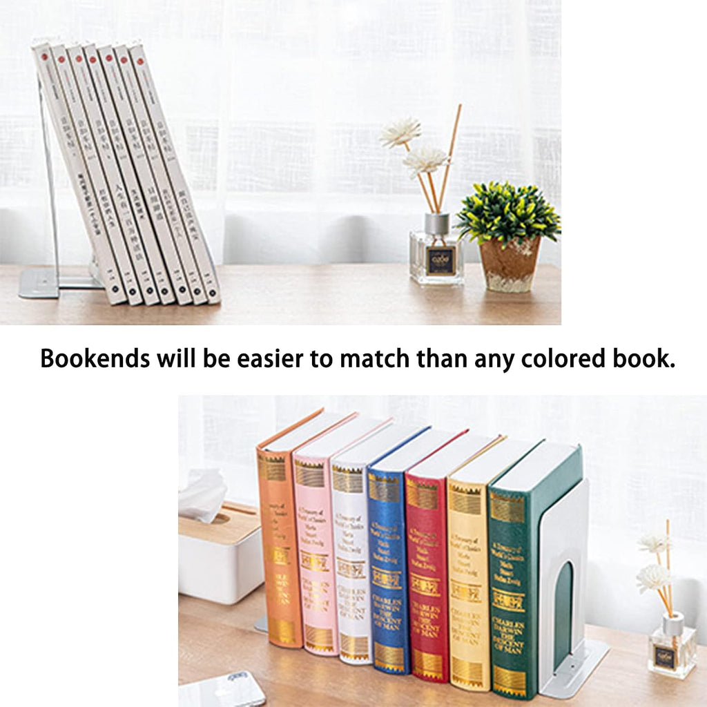 Metal Bookends for Home Office, Book Shelf Holder Home Decorative
