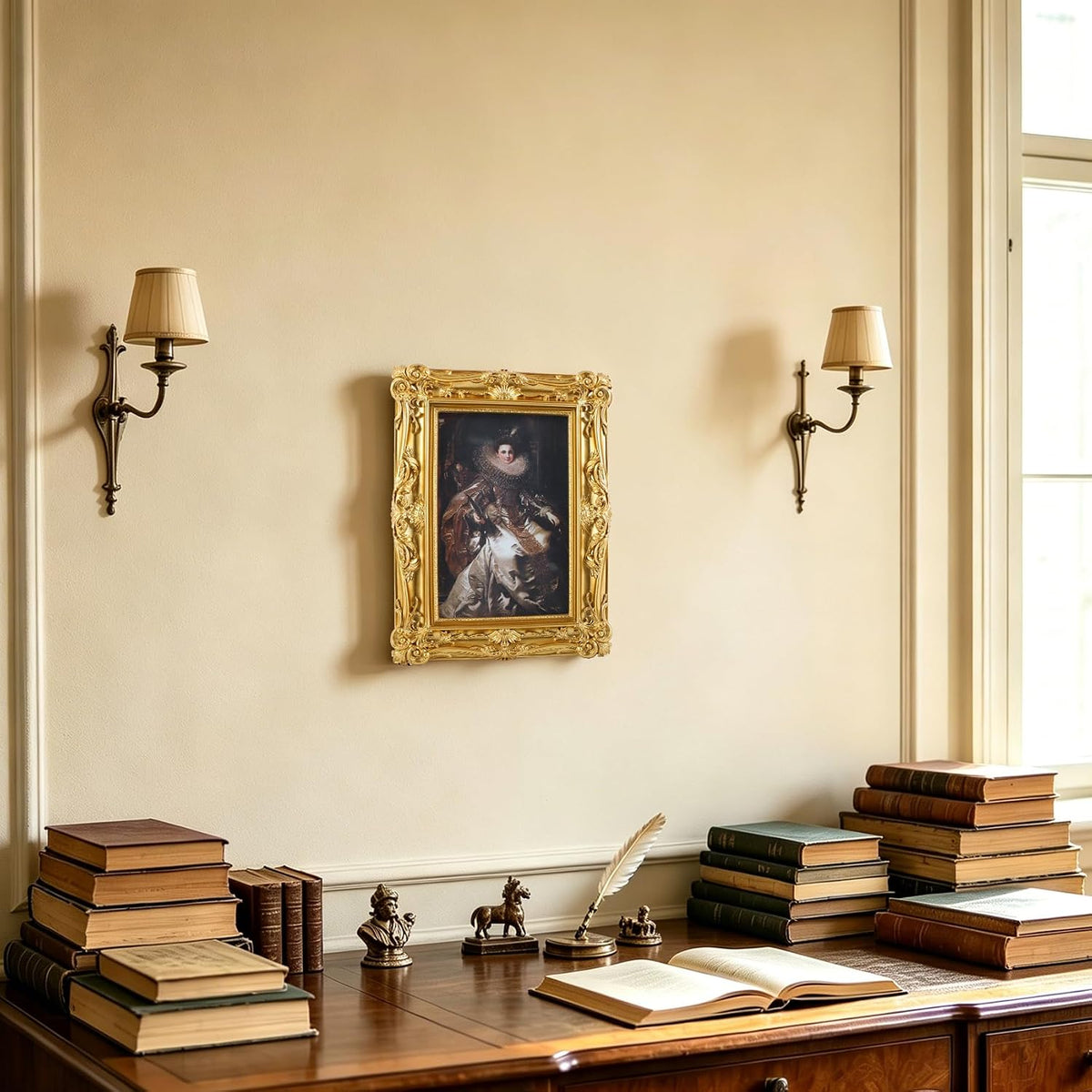 5x7 Vintage Picture Frames Ornate Gold Antique Picture Frames 5x7 photo frame with Front Glass for Wall Hanging and Tabletop Unique Home Decor Wall Decor Living Room Victorian Style