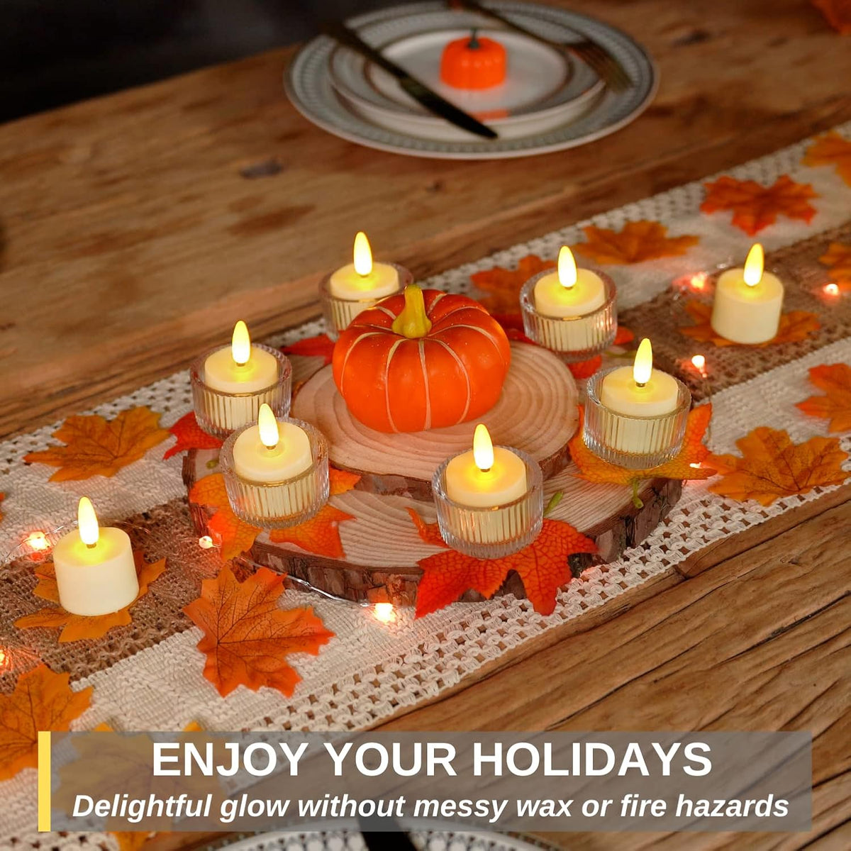 Homemory 6-Pack Rechargeable Tea Lights Candles with Remote, 4H/6H Timer