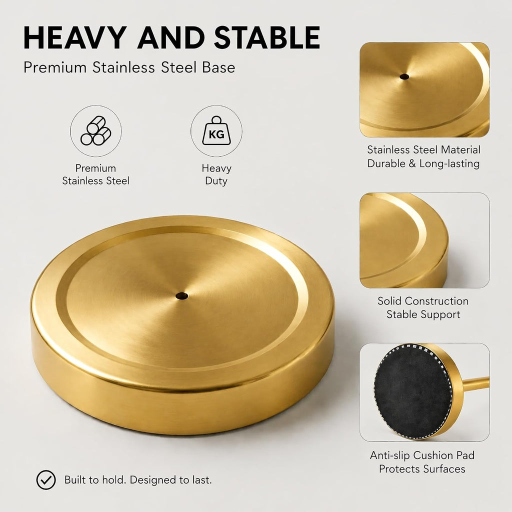 Toilet Paper Holder Stand for Max 5 Paper Rolls - Gold
