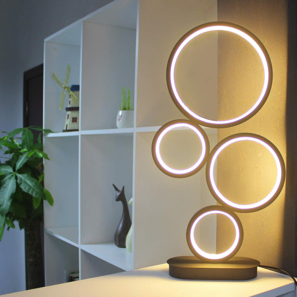 LED Table Lamp, Modern Dimmable Bedside Table Light, 18W, 3 Color Modes, for Living Room, Bedroom, Office, Nightstand, Bookshelf (Black)