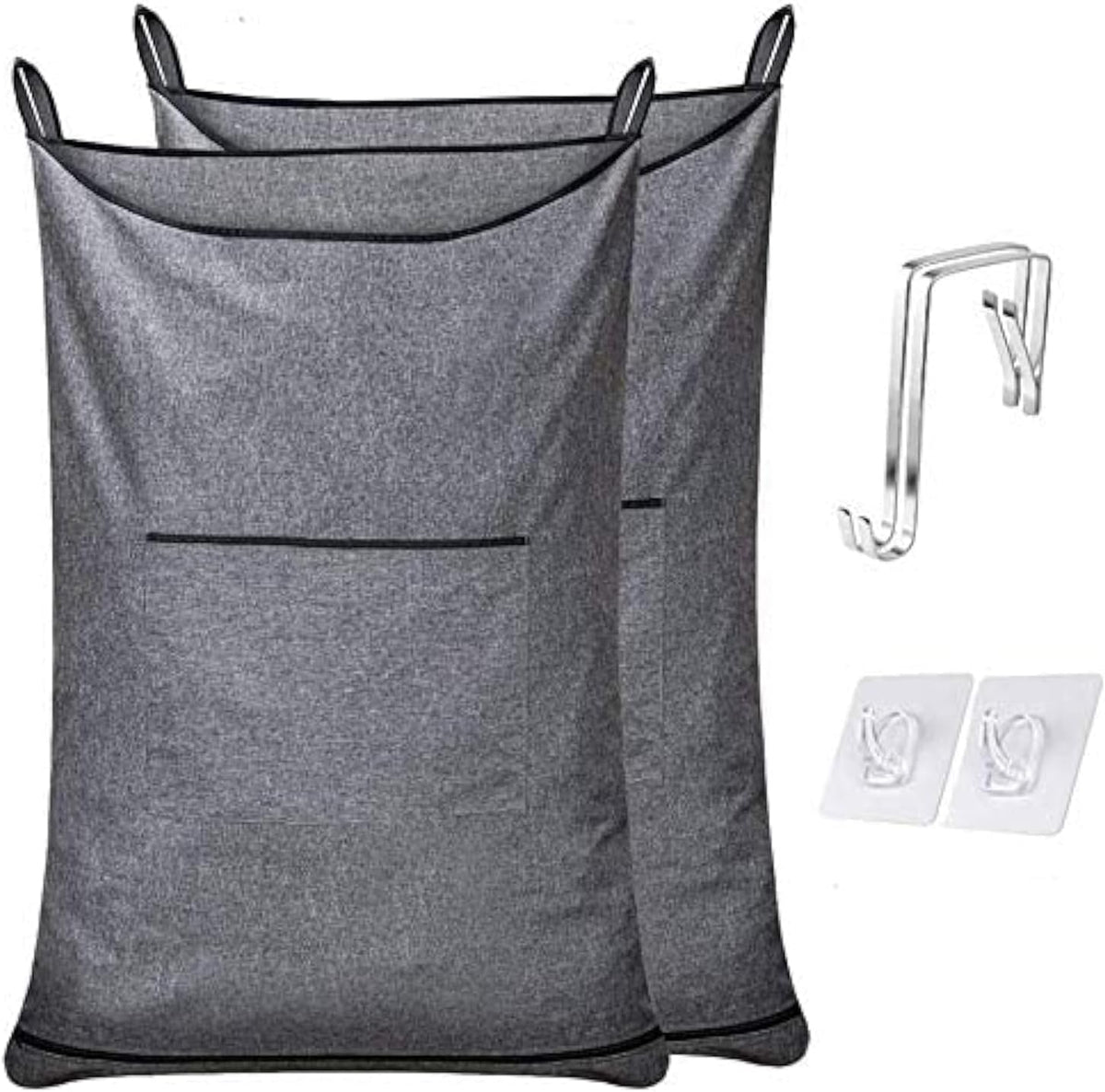 2Pcs XL Hanging Hamper, Over the Door Hamper Bag for Bathroom,Dorm, Home.