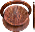 Best Holiday Gift Idea Wooden Collapsible Fruit Basket 2-Section Serving Bowl for Nuts, Snacks & Candy Essential Workers | Thanksgiving Gift | Diameter: 12" (2Celebration_Duo)