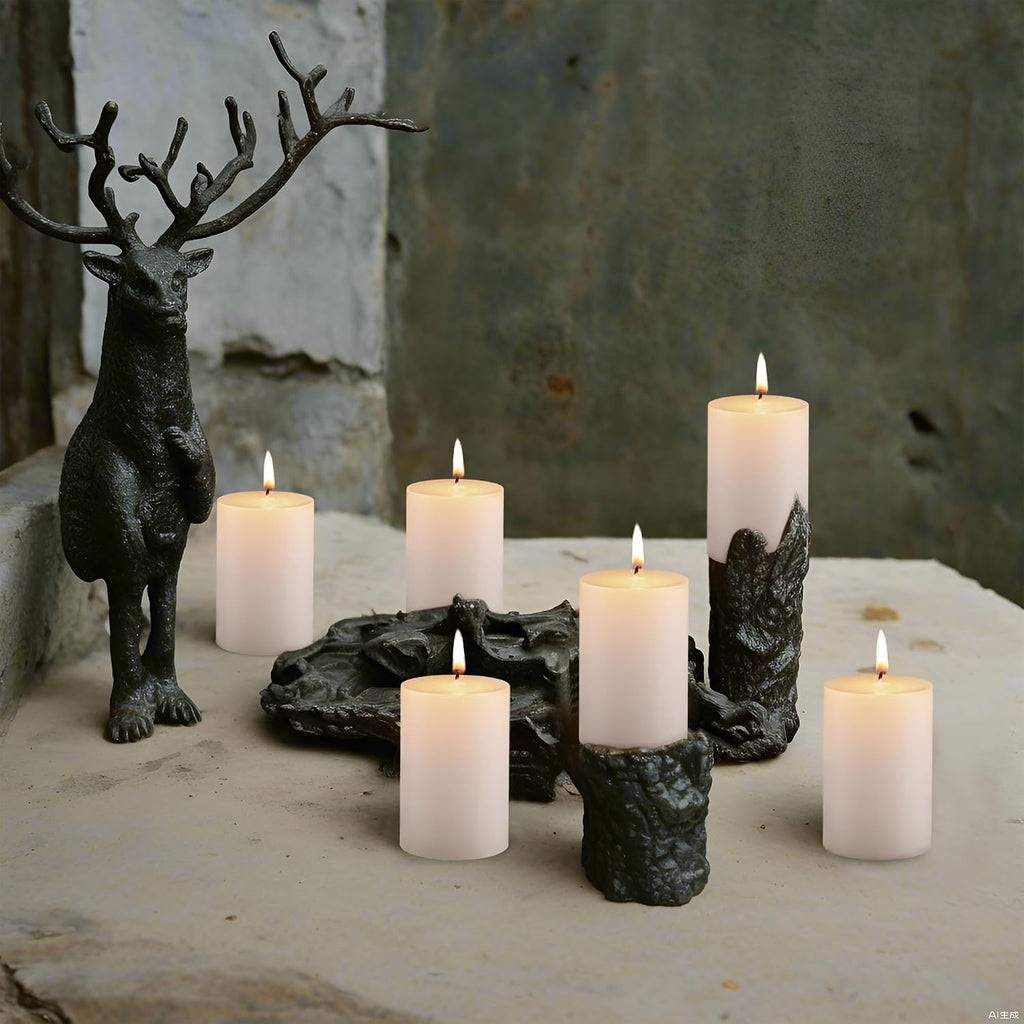 Housecret 50 Pack 2" D x 3" H White Unscented Pillar Votive Candles