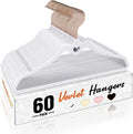 HOUSE DAY White Velvet Hangers 60 Pack, Non Slip Felt Hangers Heart-Shaped