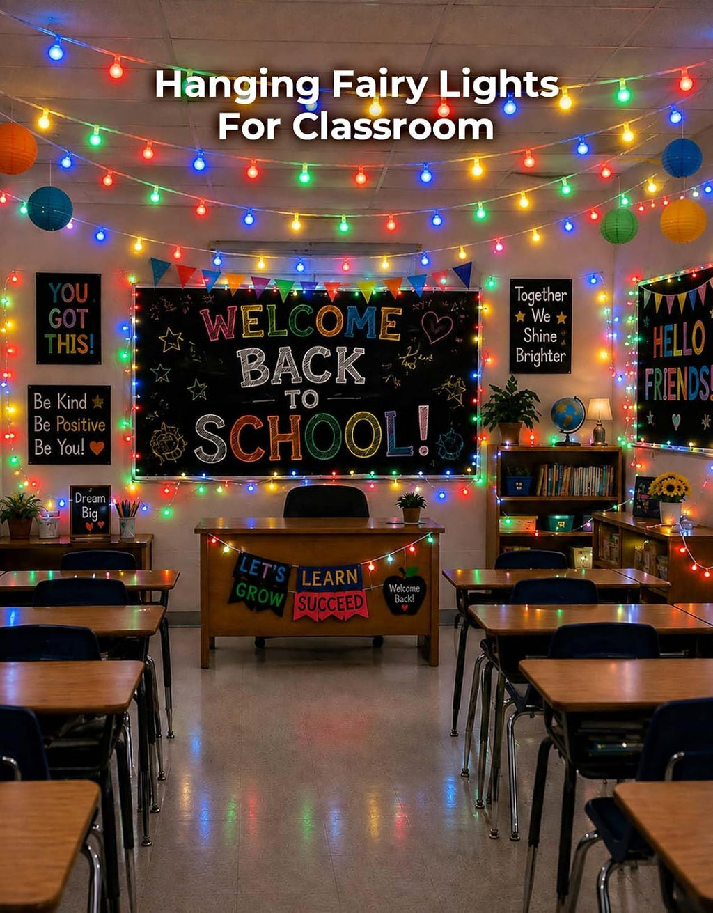 LitHome 33FT Globe String Lights for Indoor Bedroom Connectable, Multicolor