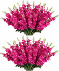 Thiccywoov 42 Pcs Rose Red Delphinium Artificial Flower Bulk, 34.25"