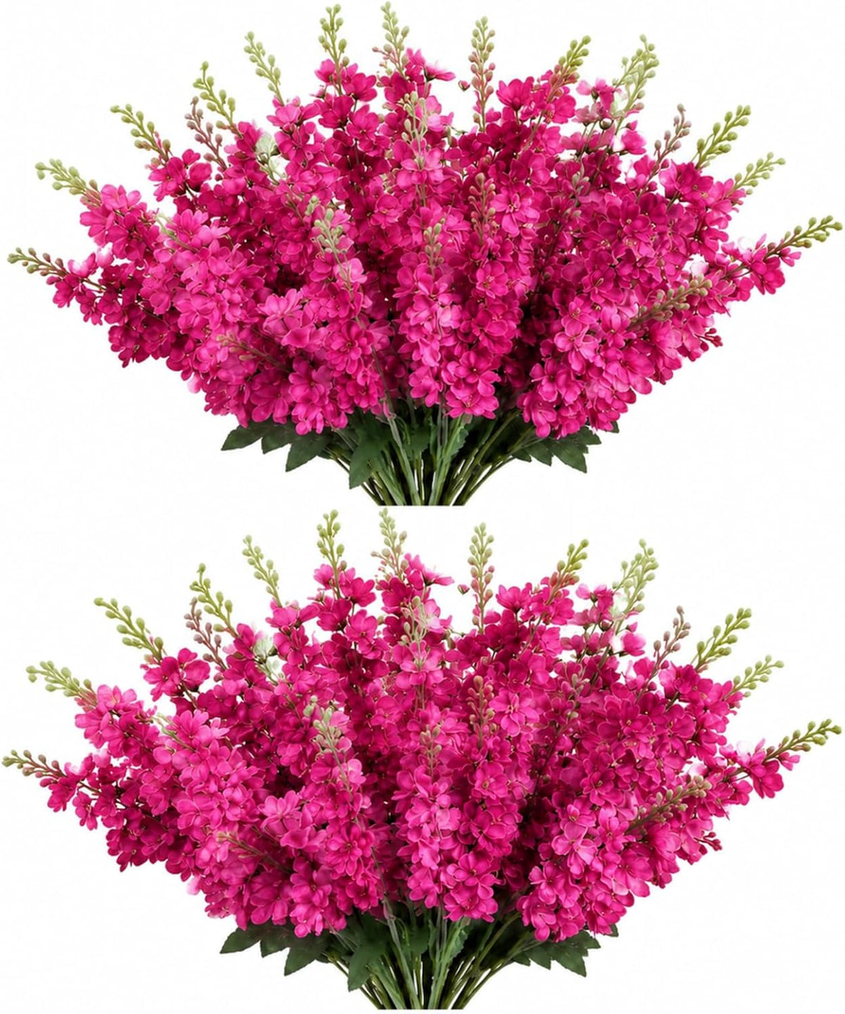 Thiccywoov 42 Pcs Rose Red Delphinium Artificial Flower Bulk, 34.25"
