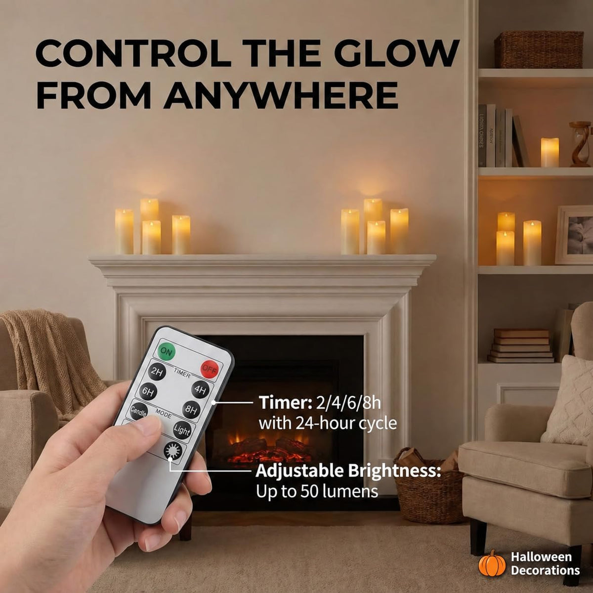 Enido Waterproof Flameless Candles, Set of 12 Battery Operated LED Candles