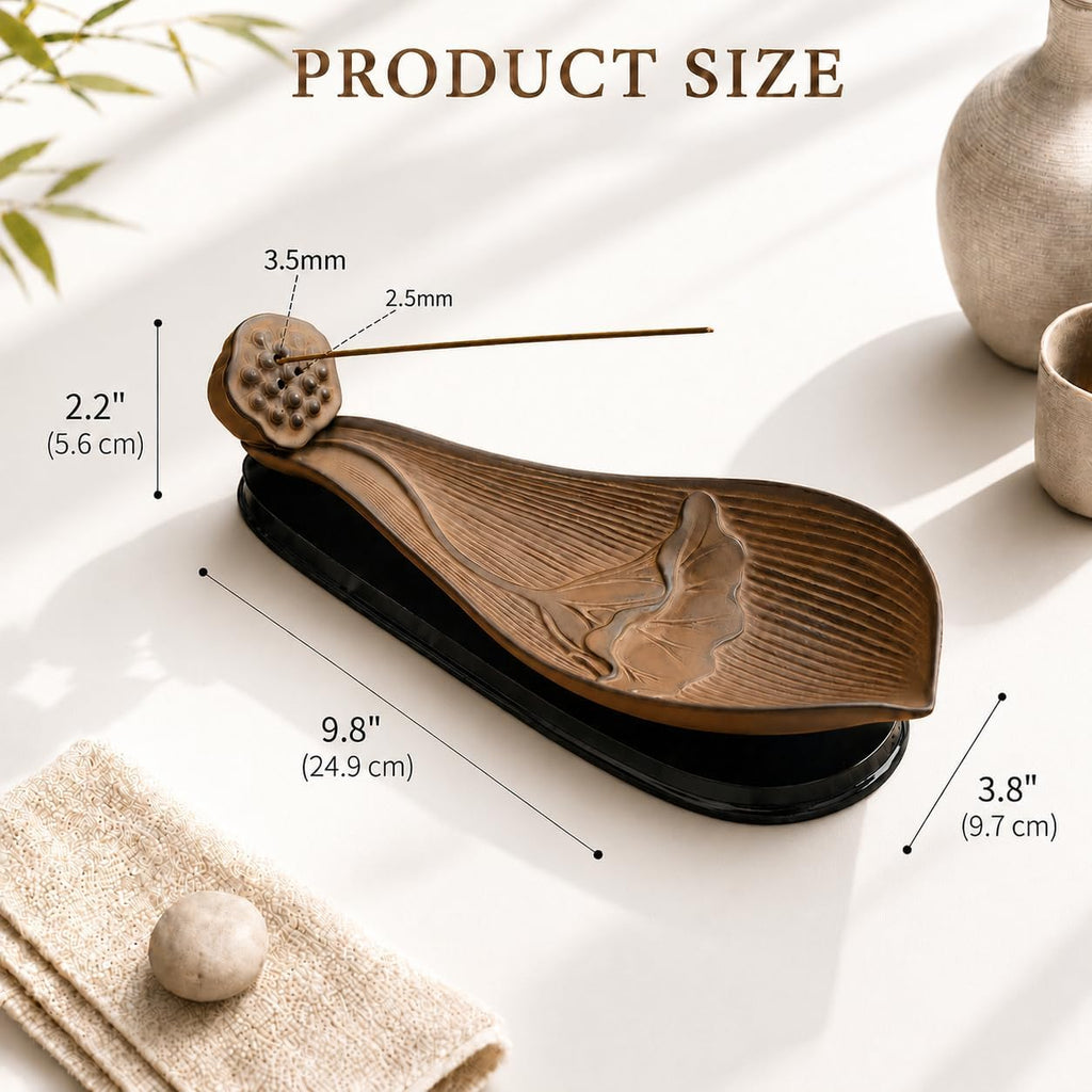9.8" Lotus Incense Holder Ceramic Large Ash Catcher Tray
