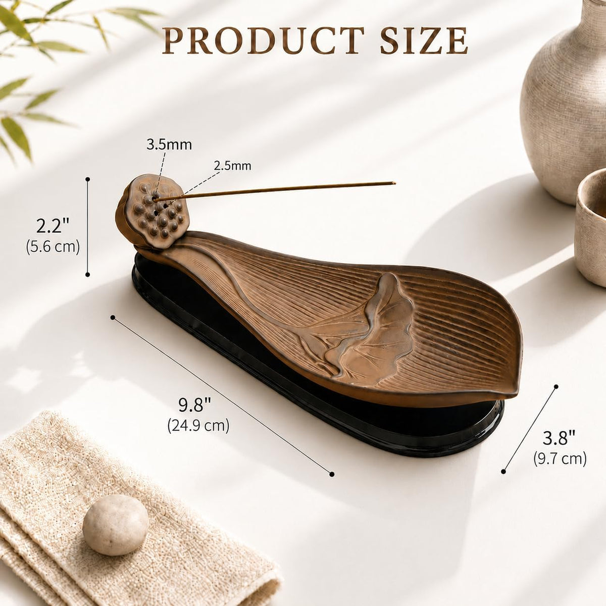 9.8" Lotus Incense Holder Ceramic Large Ash Catcher Tray