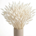 JOHOUSE 120PCS Dried Pampas Grass Decor, 17 Inch White Bunny Tails
