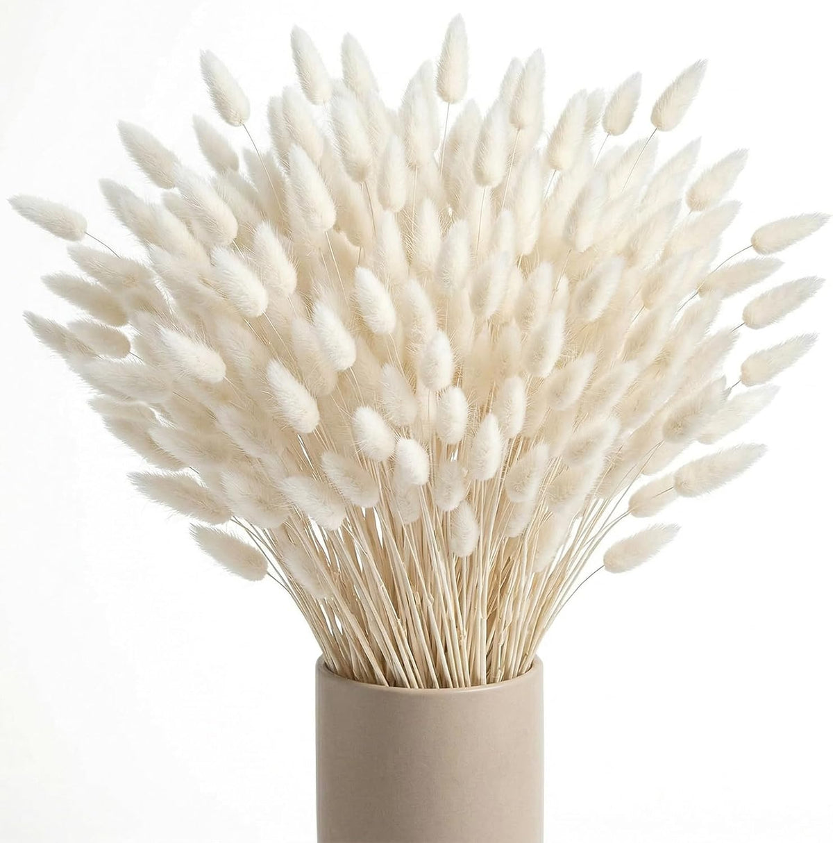JOHOUSE 120PCS Dried Pampas Grass Decor, 17 Inch White Bunny Tails