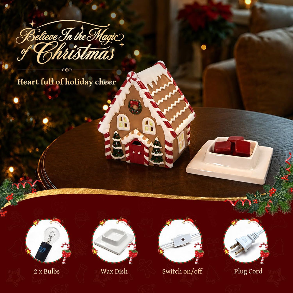 ARVIDSSON Christmas Wax Melt Warmer for Scented Wax, Gingerbread House