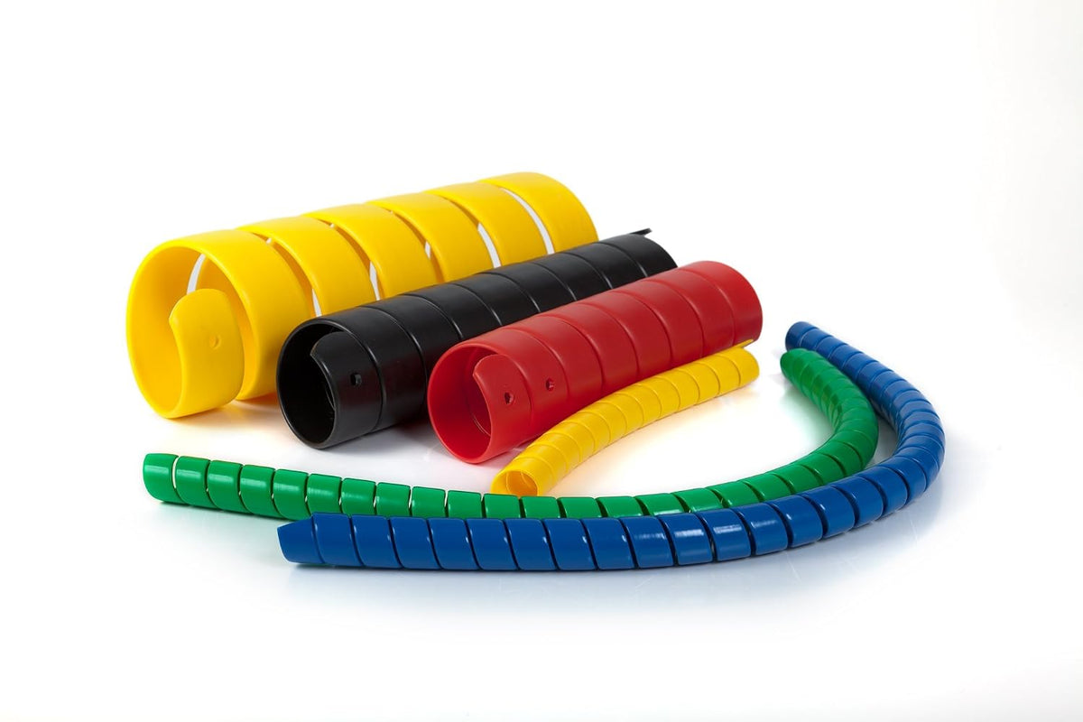 Pre-Cut Spiral Wrap Hose Protector, 2.0" OD, 10' Length, Black