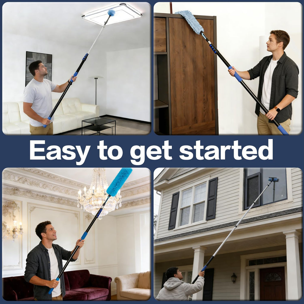 20FT High Reach Duster Cleaning Kit with 5-12 FTExtension Pole