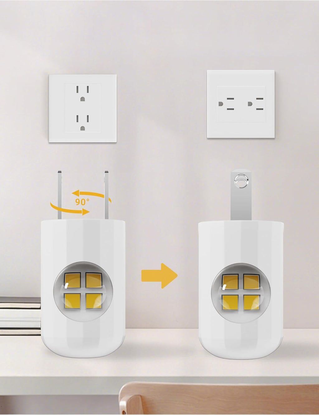 GEPLAD 6-Pack LED Night Light Plug-in Wall with Dusk-to-Dawn Light Sensor