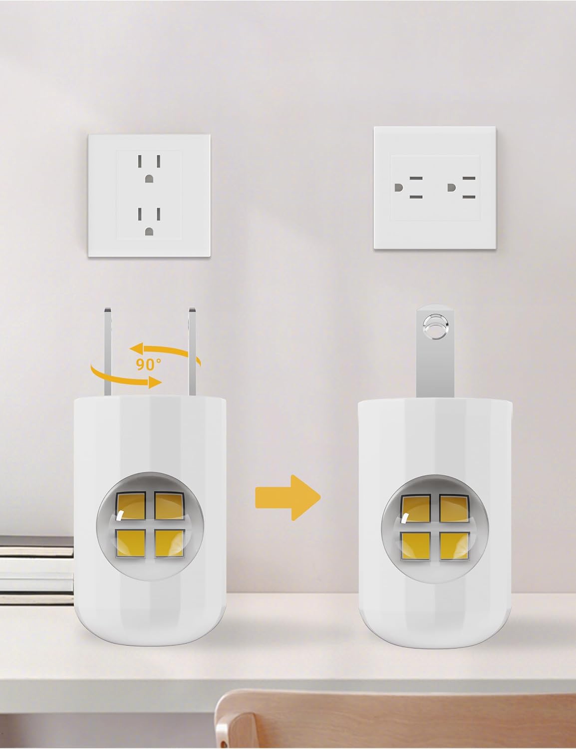 GEPLAD 6-Pack LED Night Light Plug-in Wall with Dusk-to-Dawn Light Sensor