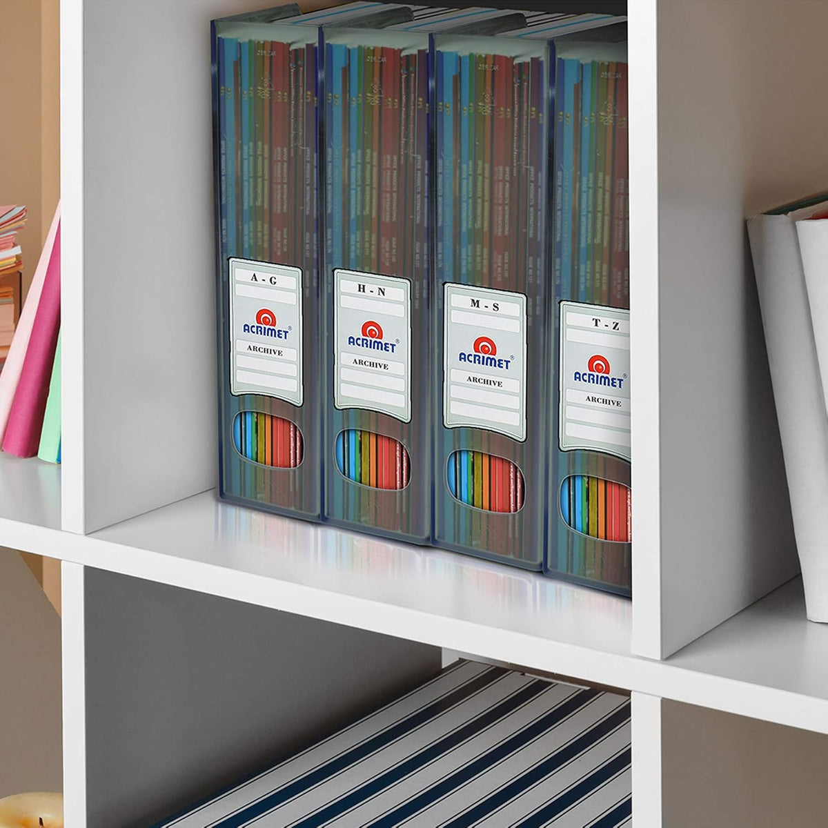Acrimet Magazine File Holder, Vertical Desk Organizer, Clear Gray, 2 Pack