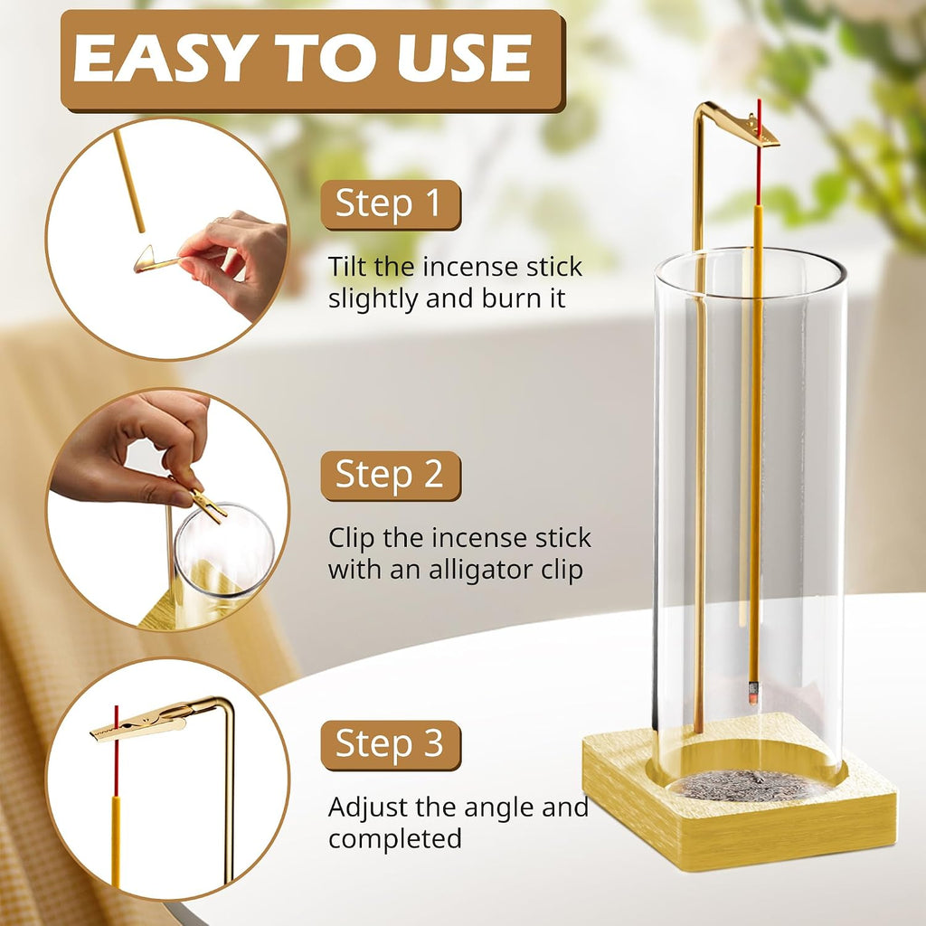 HzTinT Incense Holder for Sticks, Anti-Ash Flying Wooden Incense Burner