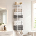 3-Tier Wall Mounted Towel Rack for Bathroom Storage, White