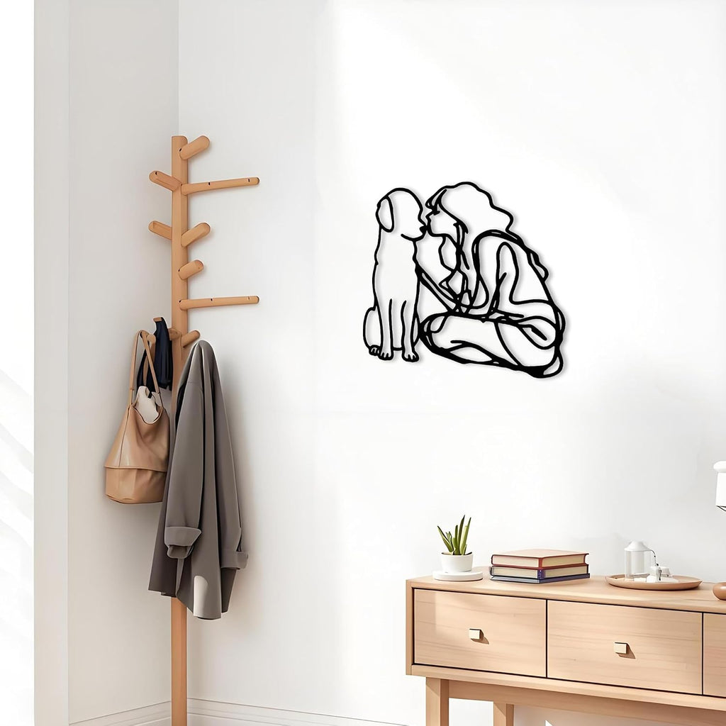 DICYWUDI Metal 12.8 * 10.6 inch Memory Gifts for Pet Lovers Wall Decor - Love My Black Dog Wall Art for or Indoor Kitchen Bathroom Bedroom