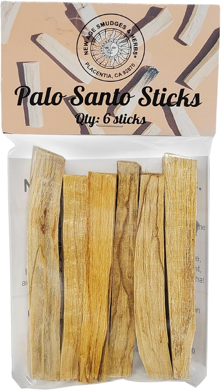Sacred Palo Santo Wood Incense Sticks - New Age Smudges & Herbs | Harness 'Holy Wood' for Cleansing, Meditation & Energy | Ethically Sourced, Aromatic | 6 Premium Sticks for Spiritual Enrichment