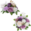 BLOSMON Artificial Flowers Ball Table Centerpieces, 2 Pcs, Lilac and White