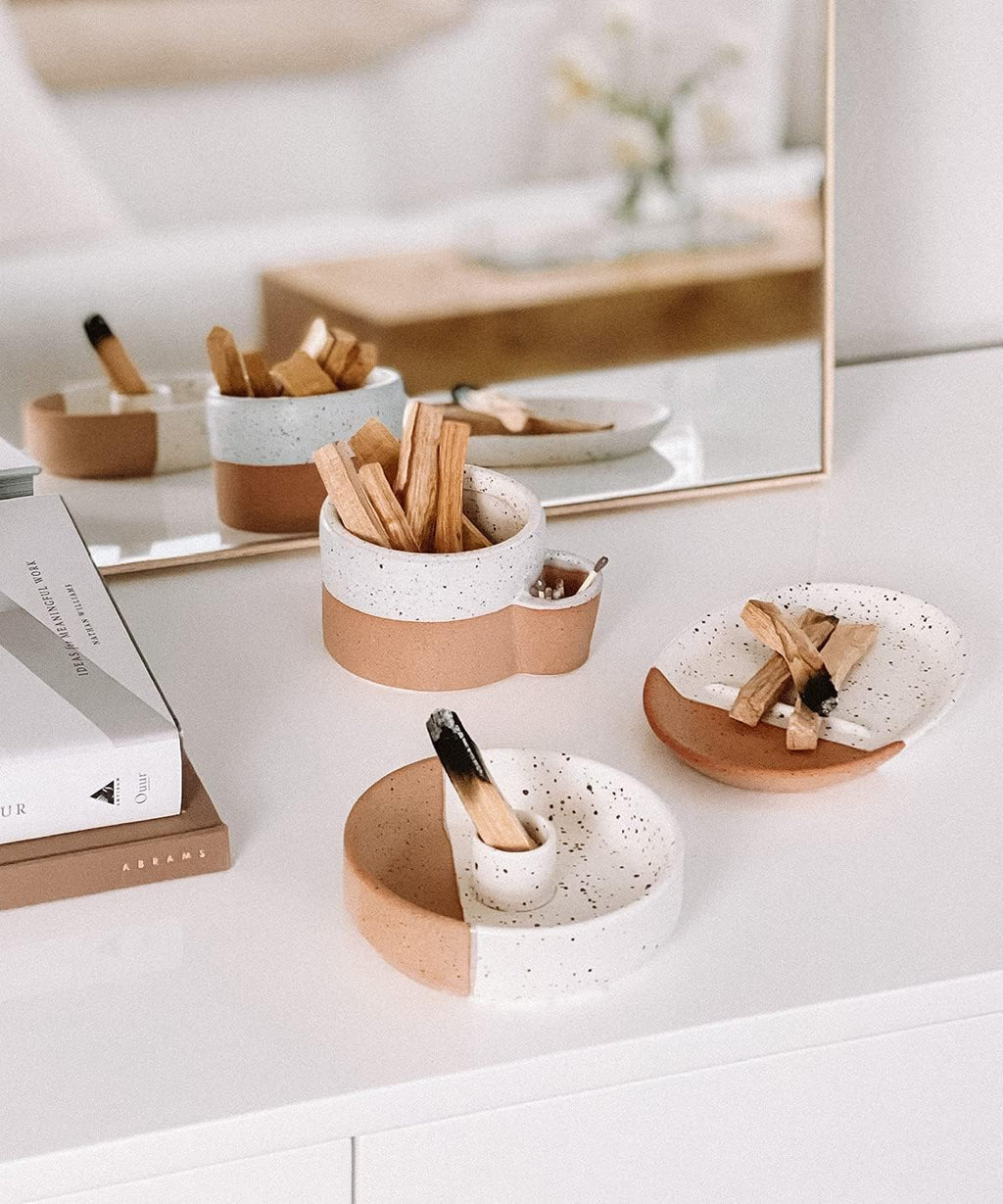 Bursera Terracotta Palo Santo Holder, Tree Planted with Every Order, Ceramic Palo Santo Burner Wood Stand, Incense Stick Burning Tray