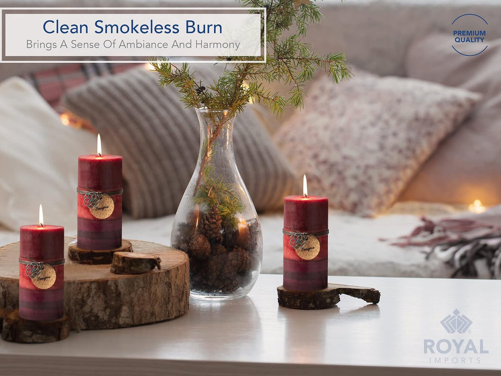 Royal Imports Christmas Candles 6" Red Sangria Ombre Pillar Candles 6PCS