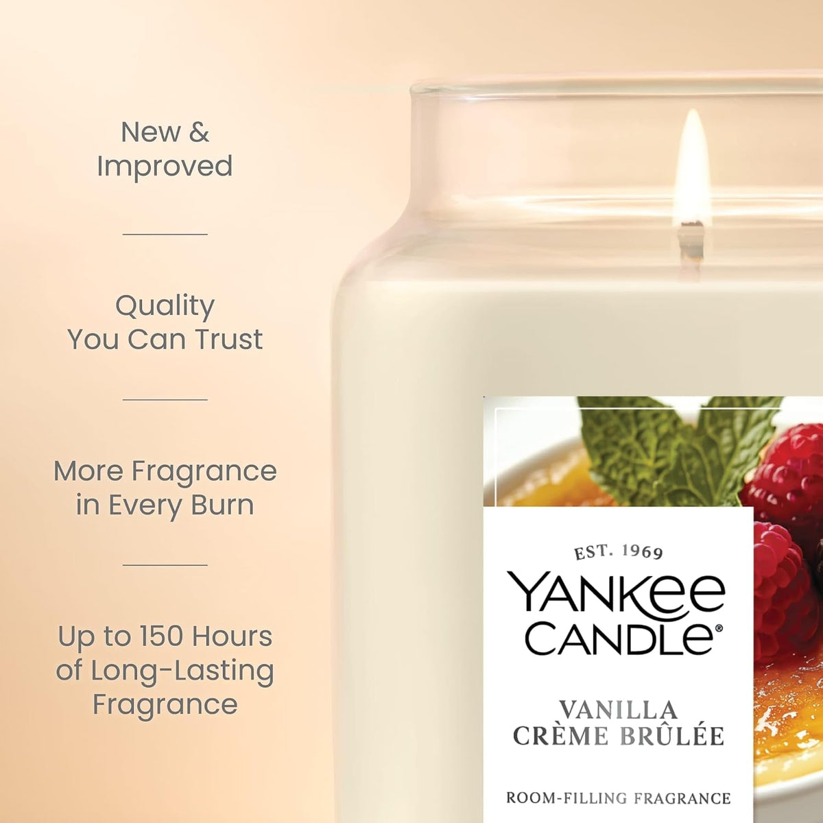 Yankee Candle Vanilla Crème Brûlée Scented Candle, 22oz Large Jar (Pack of 4)