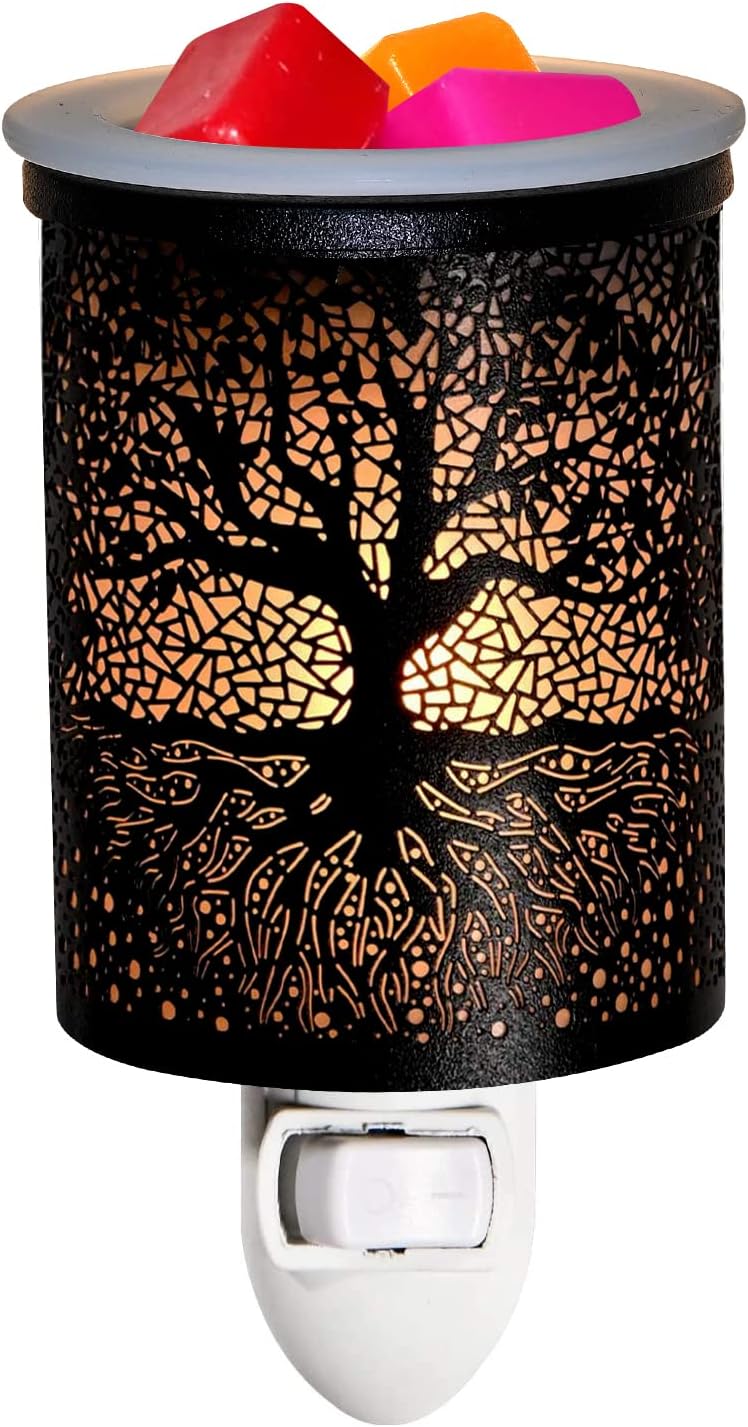 ASAWASA Metal Plug-in Wax Warmer with 1 pics Silicone liner(Banyan)