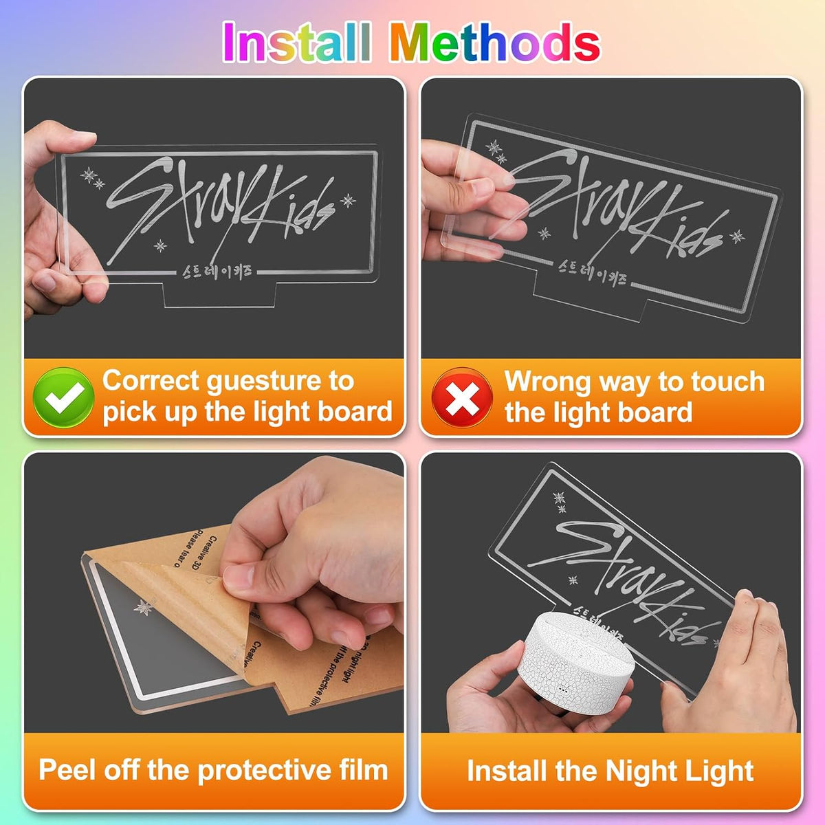 Stray Kids LED Night Light, 16-Color Adjustable Lamp for SKZ Stay Fans