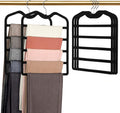 Pants Hangers Space Saving,5 Pack 5 Tier Velvet Short Neck Pants Hangers