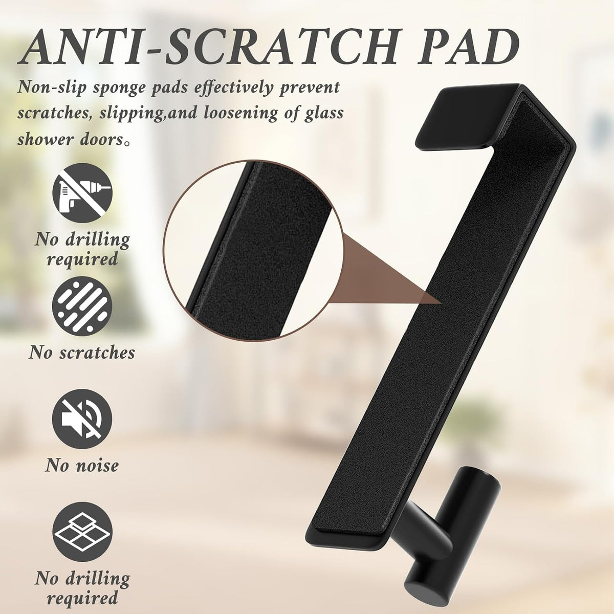 Heavy Duty Stainless Steel Over The Door Hooks, T Shape Behind the Door Hooks, with Non-Slip Pads, for Bedroom Bathroom Fits 1-3/4" Thick Doors (Fits 1-3/4" Thick Door-T Shape- 4 Pack)