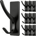 pickpiff 10 Pack Matt Black Self-Adhesive Hook, 13LB Hanger for Coat/Towel