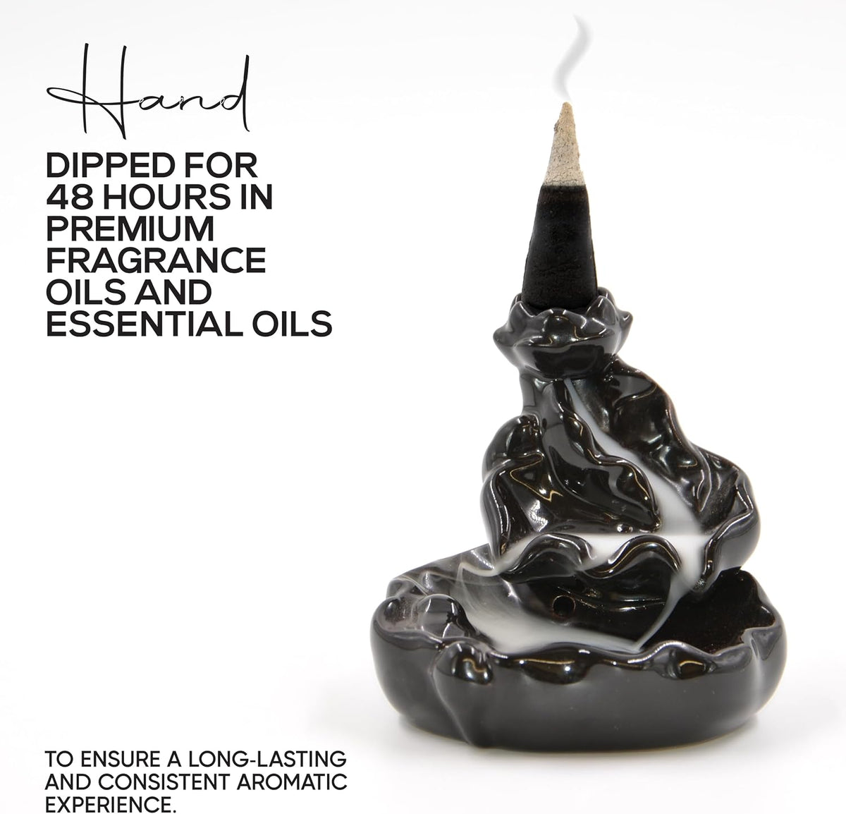 Peppermint Charcoal Incense Cones 2" BACKFLOW - 60 Pack Bulk - Natural Scented Cones Handmade Hand Dipped