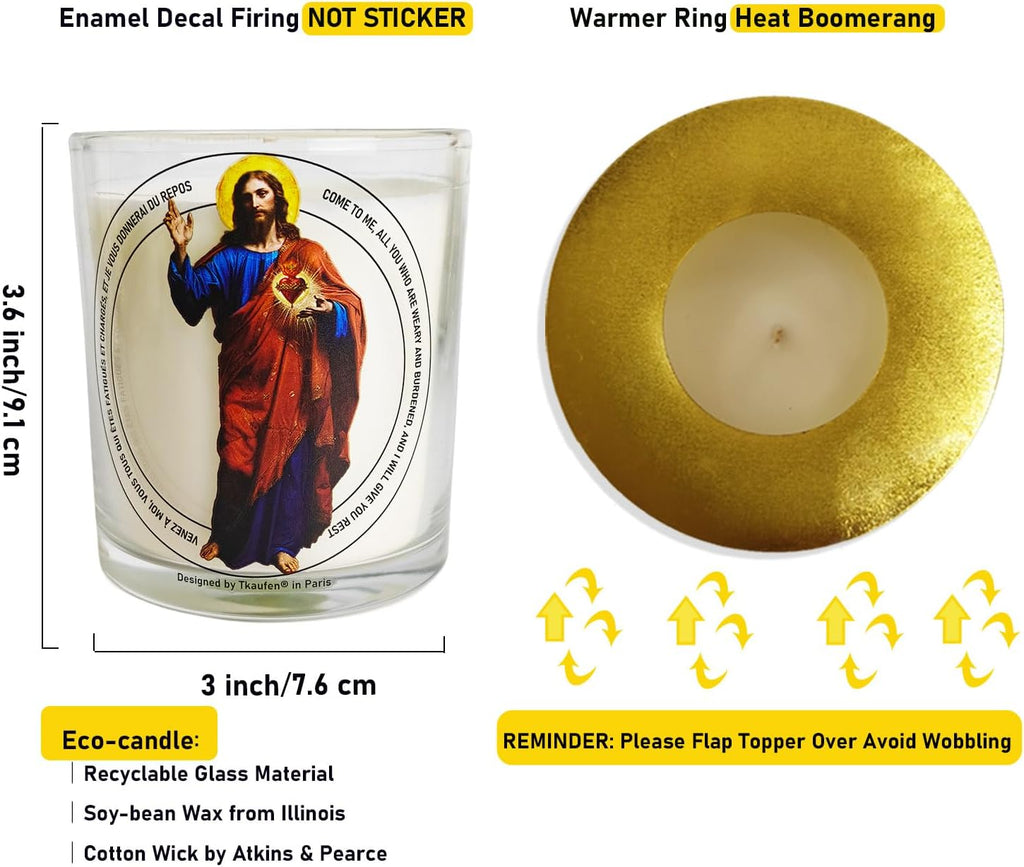 Sacred Heart of Jesus Frankincense Lavender Scented Candle 50H
