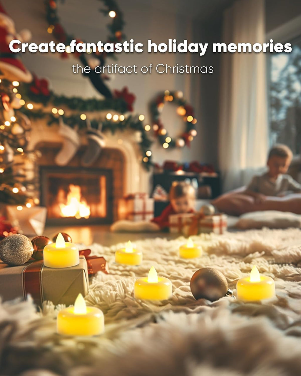 Amagic 12 Pack Timer Tea Lights Candles Battery Operated Candles with 6H Timer, Auto On Daily, Flickering LED TeaLights for Wedding, Table Centerpiece, Home Decor, Christmas, Halloween, Ivory Base