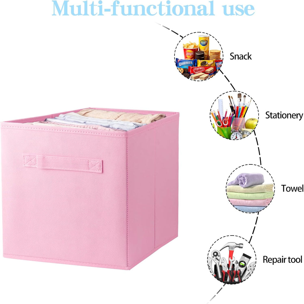 10.5" Collapsible Storage Cubes, Fabric Foldable Storage Bins With Handles