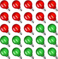 Brightown G40 Christmas Light Bulbs, 25 Pack LED Bulbs, Red & Green