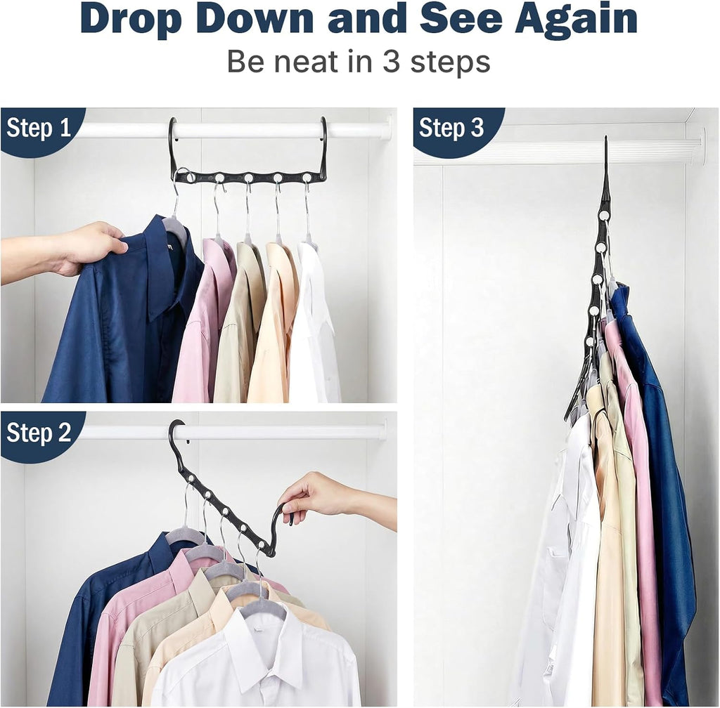 HOUSE DAY 10 Pack Closet Organizers and Storage with 5 Holes for Cascading