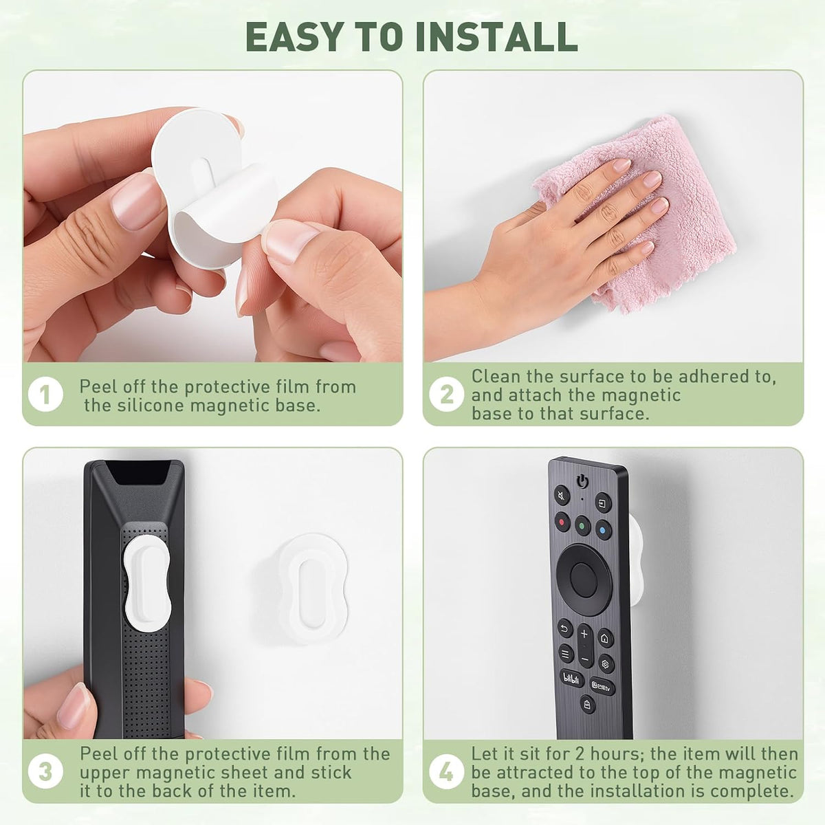 VZZNN 6 Pack Magnetic Remote Control Holder Wall Mount - White