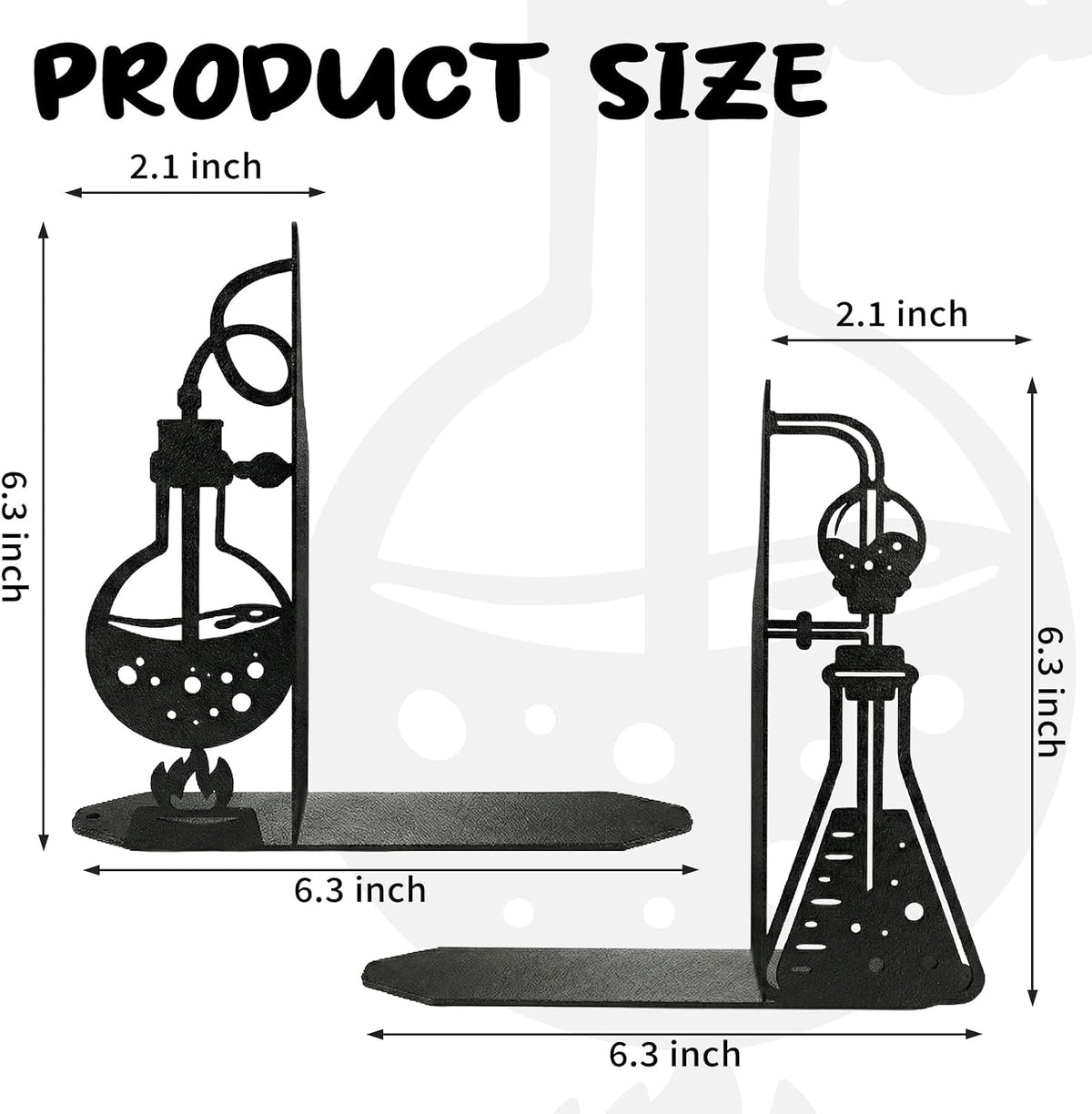 Chemistry Metal Bookends Decor for Chemistry Classroom Laboratory Bookshelf