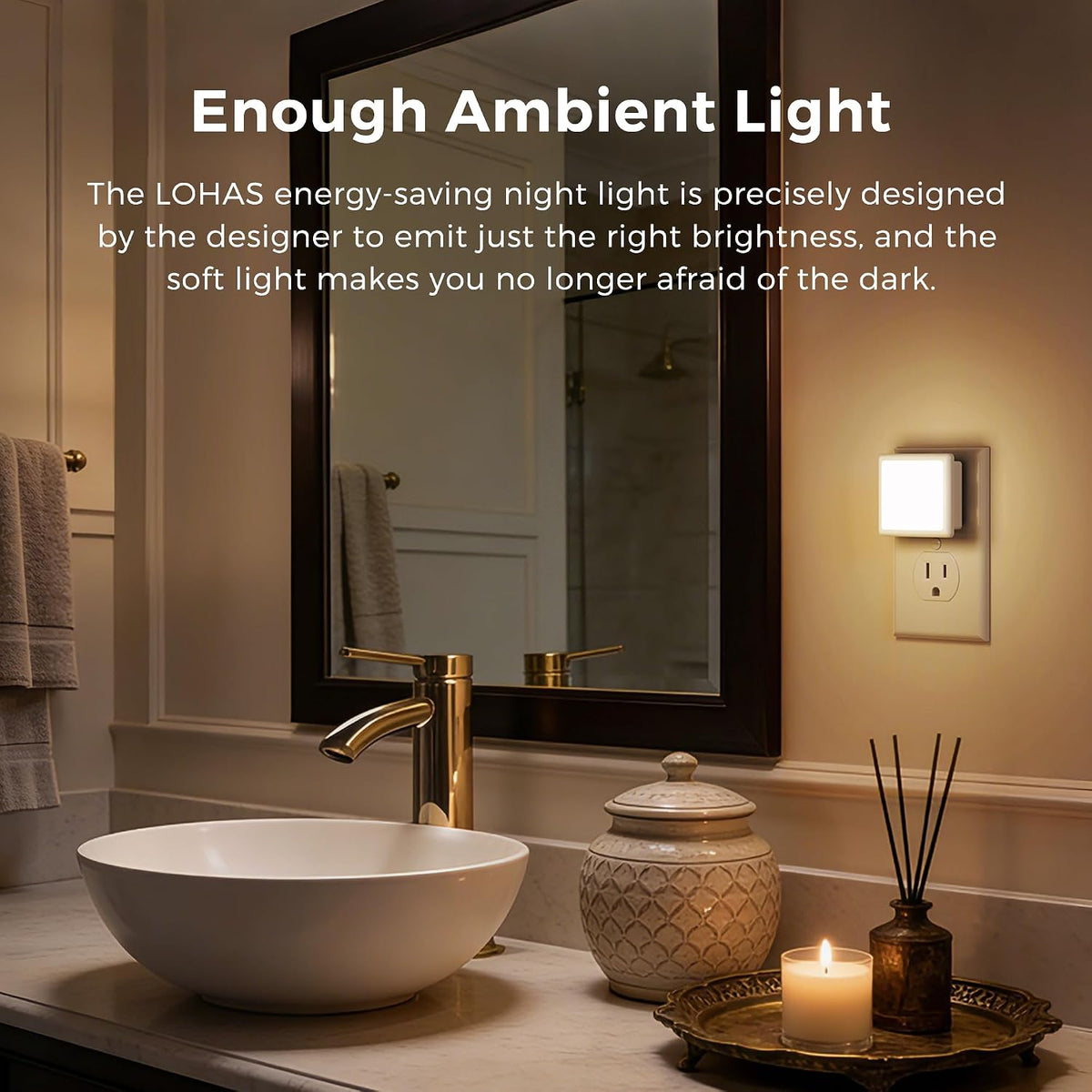 L LOHAS LED 3CCT Night Lights Plug into Wall 2-Pack, Plug in Night Light