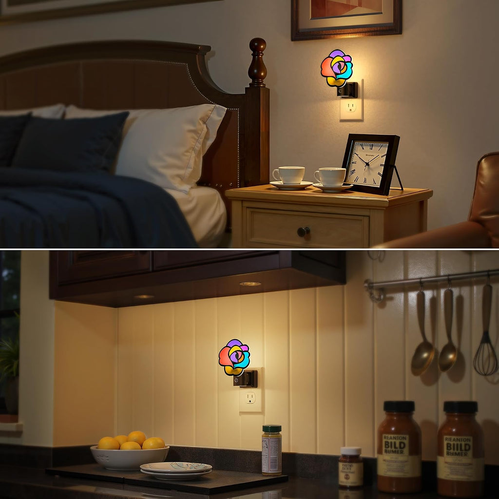 Briignite Flower Night Light, Decorative Rose Night Lights Plug into Wall